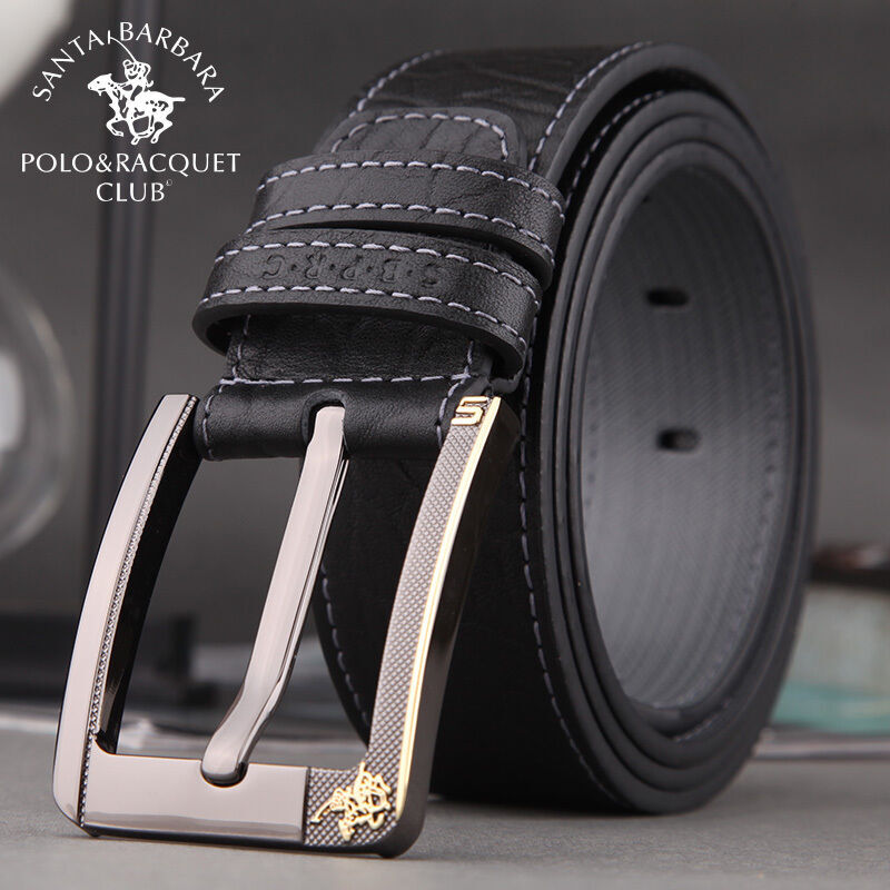 圣大保羅 男士針扣皮帶真皮腰帶商務休閑頭層牛皮腰帶男款褲帶