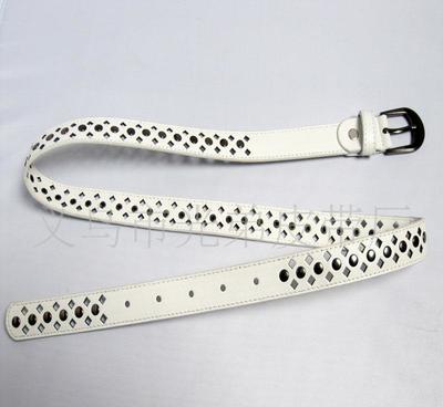 韓版時(shí)尚女式腰帶 百搭個(gè)性鏤空與鑲圓釘設(shè)計(jì)，滿足混批需求